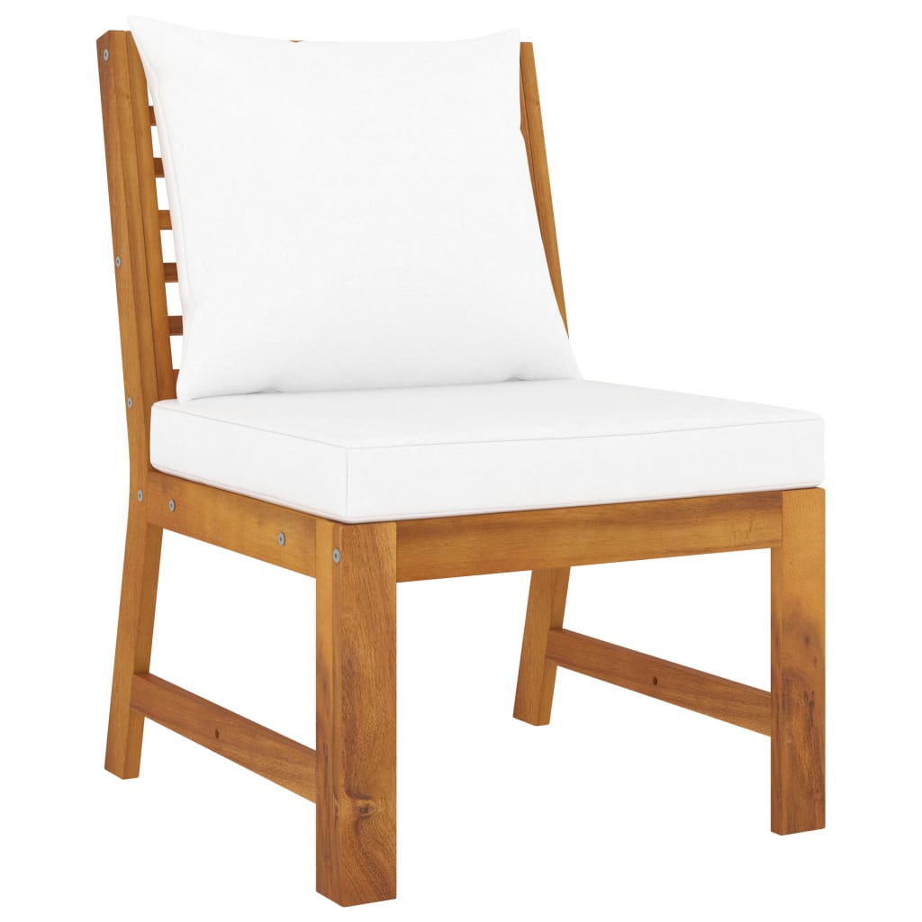 vidaXL 9 Piece Patio Lounge Set with Cushion Cream Solid Acacia Wood-4