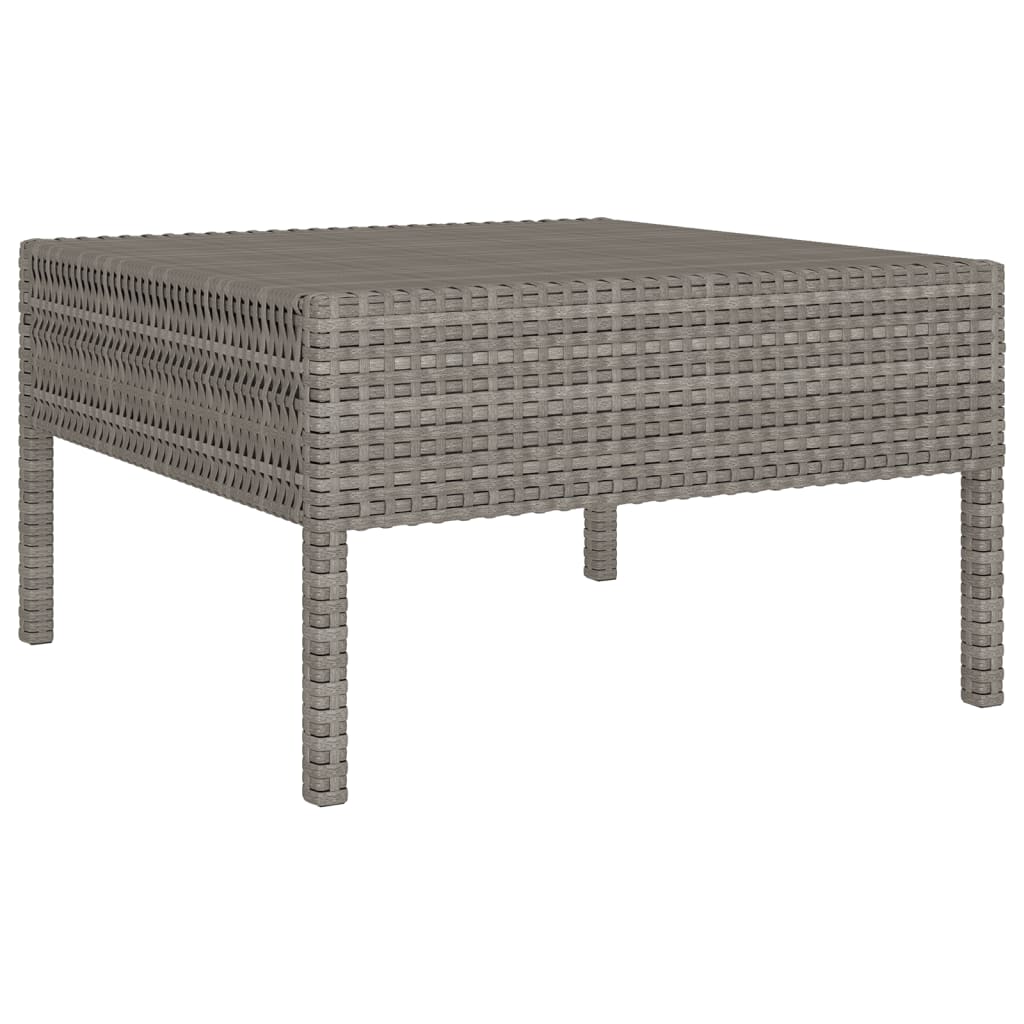 vidaXL 10 Piece Patio Lounge Set with Cushions Poly Rattan Gray-2