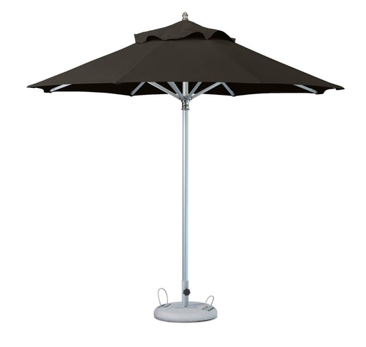 10' Black Polyester Round Market Patio Umbrella-0