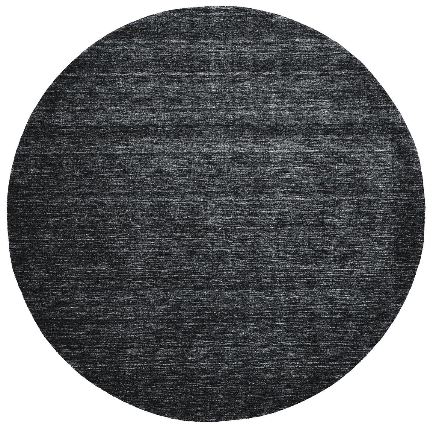 10' Black Round Wool Hand Woven Area Rug-1