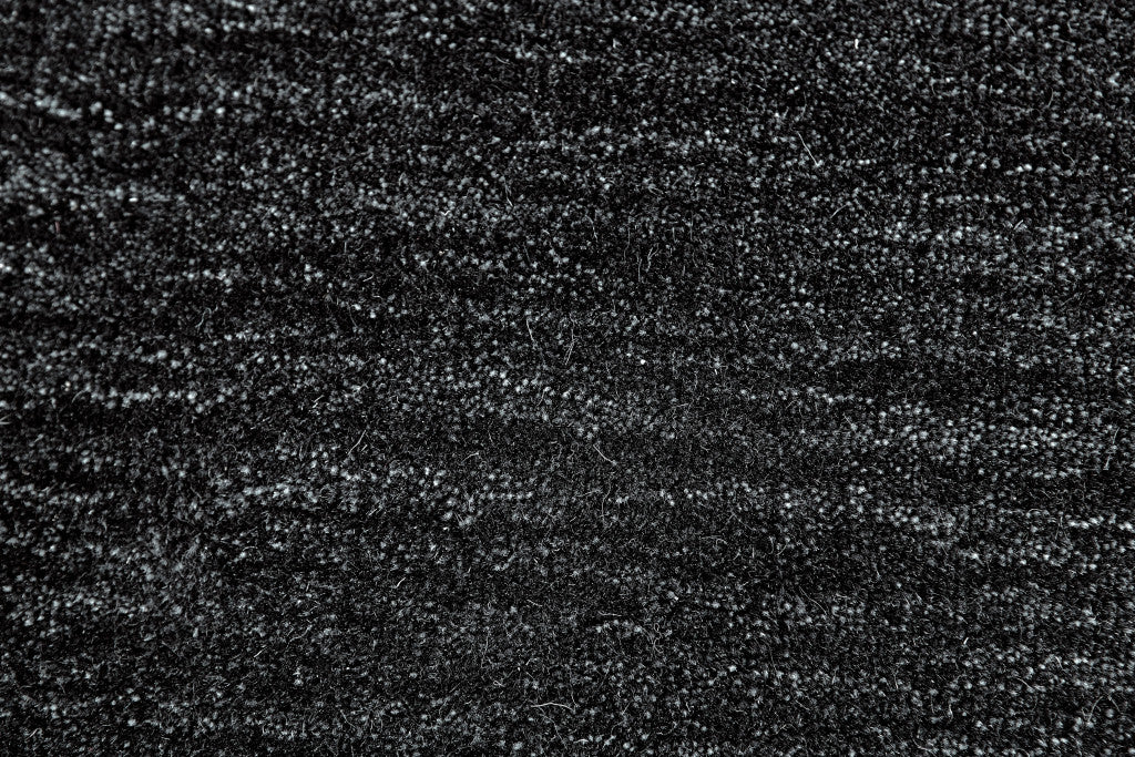 10' Black Round Wool Hand Woven Area Rug-4