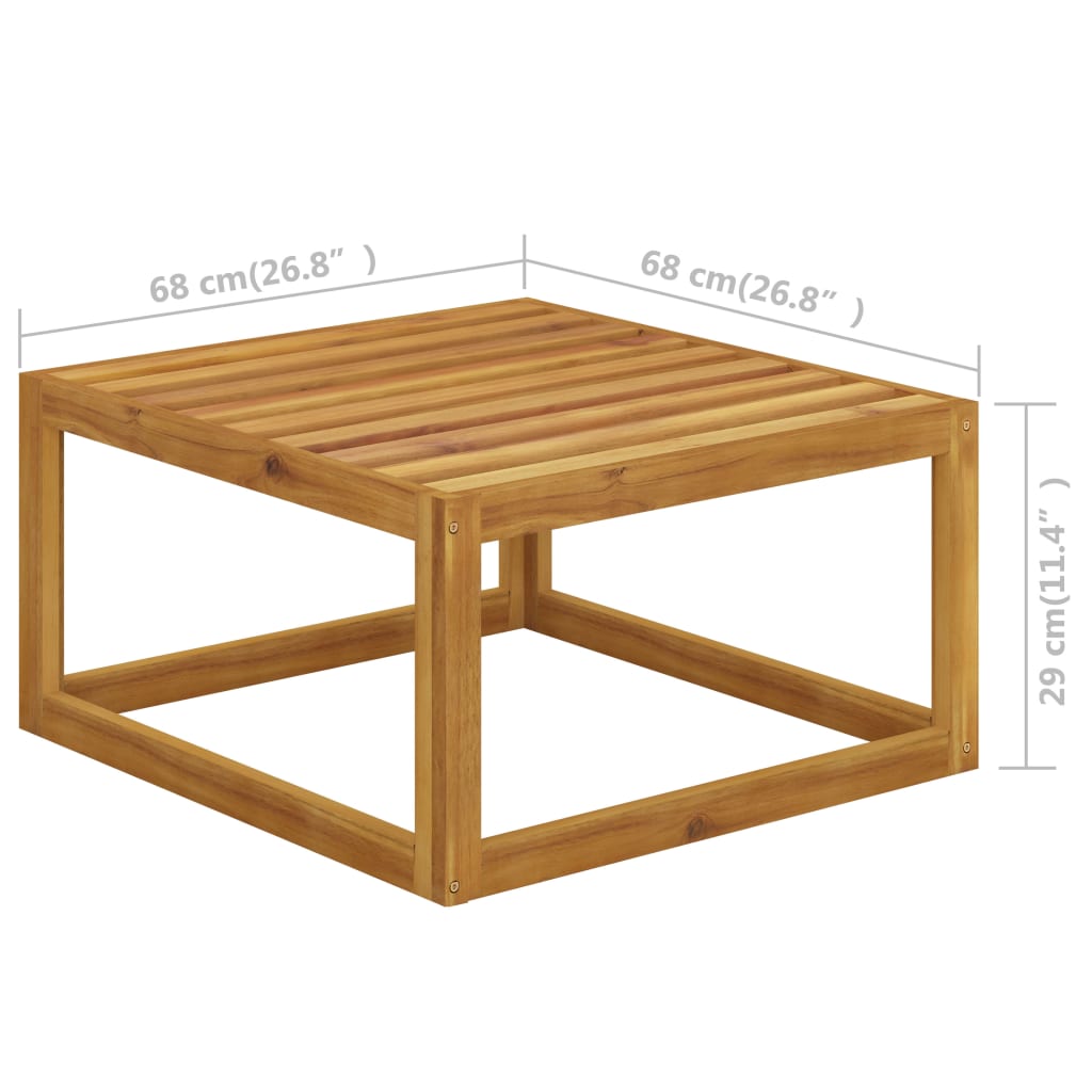 vidaXL 11 Piece Patio Lounge Set with Cushion Cream Solid Acacia Wood-0
