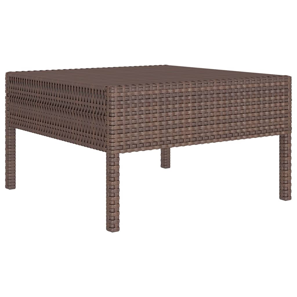 vidaXL 11 Piece Patio Lounge Set with Cushions Poly Rattan Brown-1