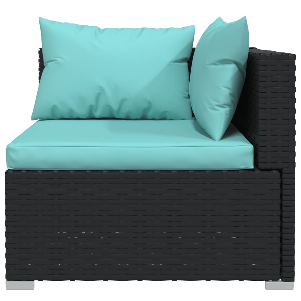 vidaXL 10 Piece Patio Lounge Set with Cushions Poly Rattan Black-1